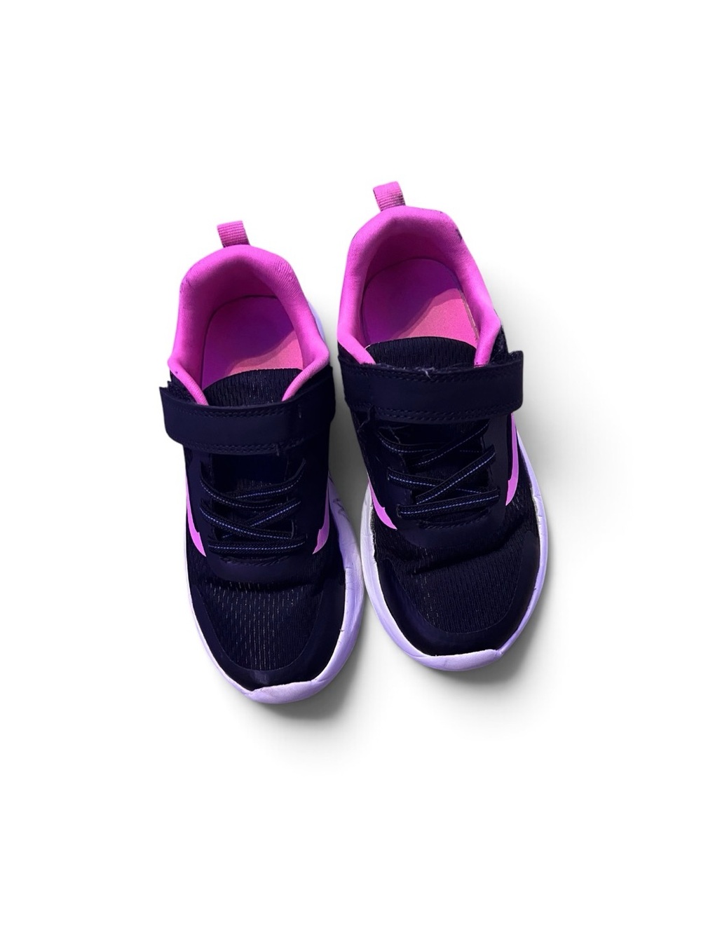 Kids Black Sneakers with Pink Accents - Comfortable Active Shoes